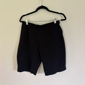 Fabrizo Gianni Women Long Black Slim Stretch Shorts High Waisted Made in the USA